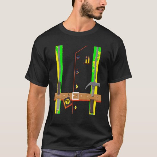 Construction Worker Costume for Boys Kids Hallowee T-shirt (Voorkant)