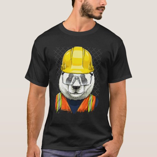 Construction Worker Giant Panda Bear Laborer Panda T-shirt (Voorkant)