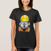Construction Worker Gray Wolf Laborer Wild Animal T-shirt (Voorkant)