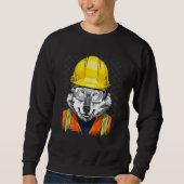 Construction Worker Gray Wolf Laborer Wild Animal Trui (Voorkant)