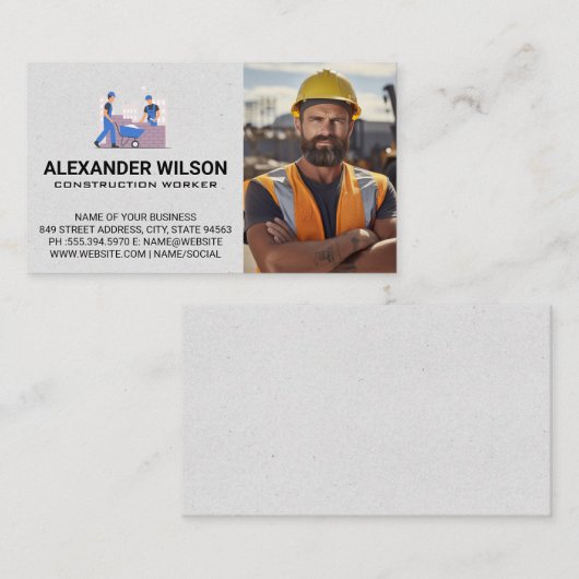 Construction Worker | Home Builders Visitekaartje (Voorkant / Achterkant)