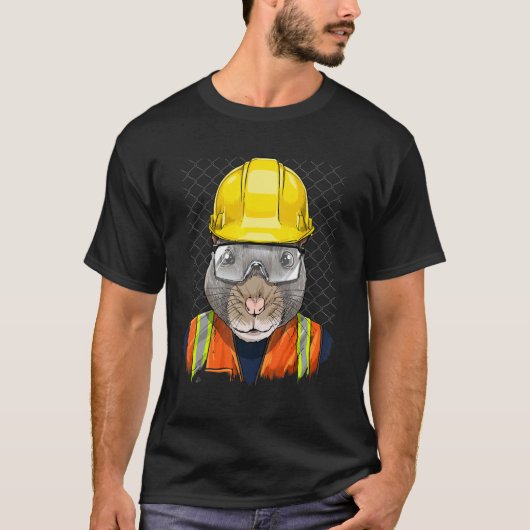 Construction Worker Rat Laborer Garbage Animal Rat T-shirt (Voorkant)