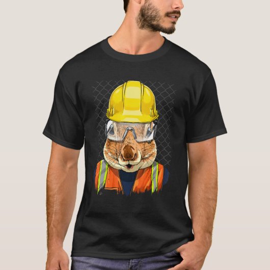 Construction Worker Squirrel Laborer Animal Squirr T-shirt (Voorkant)