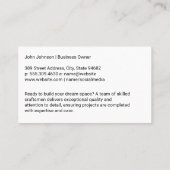 Construction Worker | Tools | Brick Wall Visitekaartje (Achterkant)