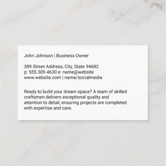 Construction Worker | Tools | Brick Wall Visitekaartje (Achterkant)