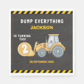 "Construction Zone Party – Dump Truck 2nd Birthday Servet (Voorkant)