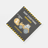 "Construction Zone Party – Dump Truck 2nd Birthday Servet (Hoek)