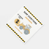 "Construction Zone Party – Dump Truck 2nd Birthday Servet (Hoek)