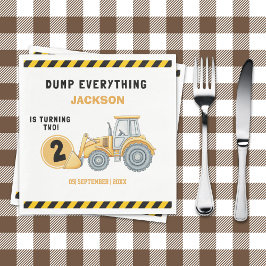 "Construction Zone Party – Dump Truck 2nd Birthday Servet