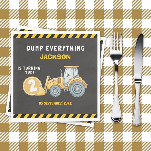 "Construction Zone Party – Dump Truck 2nd Birthday Servet