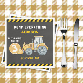 "Construction Zone Party – Dump Truck 3rd Birthday Servet