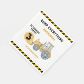 "Construction Zone Party – Dump Truck 3rd Birthday Servet (Hoek)