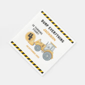 "Construction Zone Party – Dump Truck 4th Birthday Servet (Hoek)