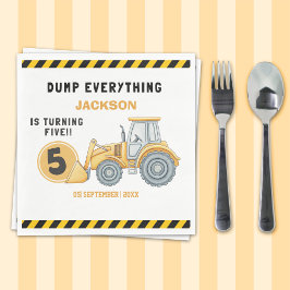 "Construction Zone Party – Dump Truck 5th Birthday Servet