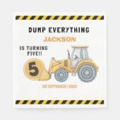 "Construction Zone Party – Dump Truck 5th Birthday Servet (Voorkant)