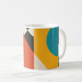Constructivist Teal Orange Geometric Abstract Koffiemok (Voorkant rechts)