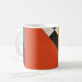 Constructivist Teal Orange Geometric Abstract Koffiemok (Voorkant links)