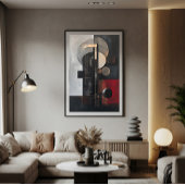Constructivistische abstractie canvas afdruk