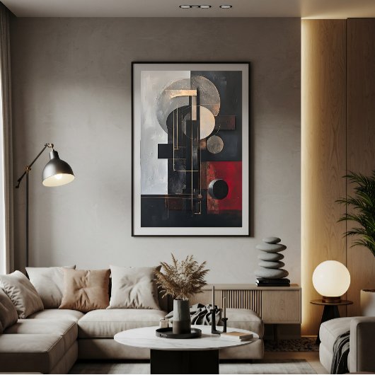 Constructivistische abstractie canvas afdruk