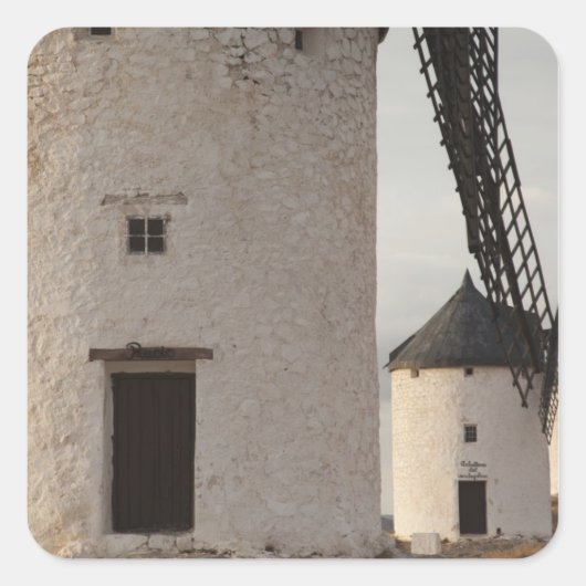 Consuegra, antieke windmolens van La Mancha Vierkante Sticker (Voorkant)