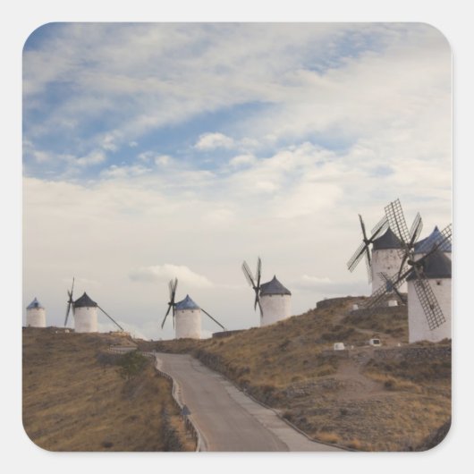 Consuegra, antieke windmolens van La Mancha Vierkante Sticker (Voorkant)