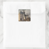 Consuegra, antieke windmolens van La Mancha Vierkante Sticker (Tas)