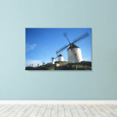 Consuegra, La Mancha, Spanje, windmolens 2 Canvas Afdruk (Insitu (Houten vloer))