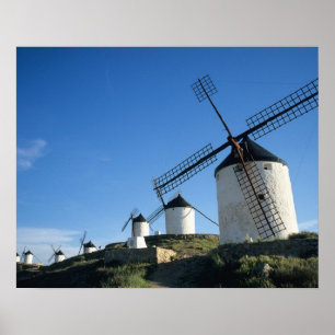 Consuegra, La Mancha, Spanje, windmolens 2 Poster