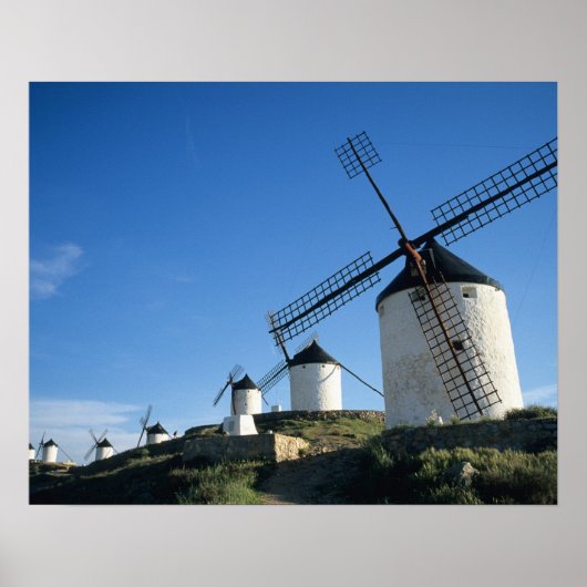 Consuegra, La Mancha, Spanje, windmolens 2 Poster (Voorkant)