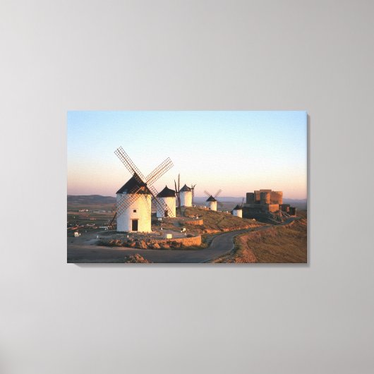 Consuegra, La Mancha, Spanje, windmolens Canvas Afdruk (Voorkant)