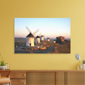 Consuegra, La Mancha, Spanje, windmolens Canvas Afdruk (Insitu (Woonkamer))