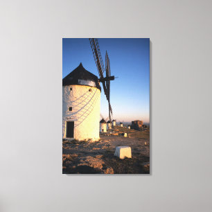 Consuegra, La Mancha, Spanje, windmolens Canvas Afdruk