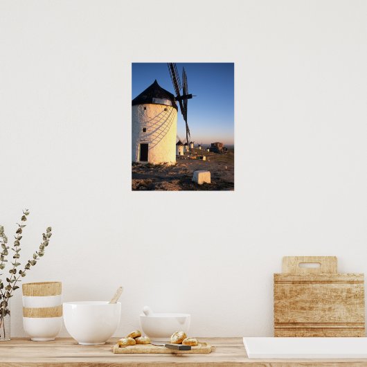 Consuegra, La Mancha, Spanje, windmolens Poster (Keuken)