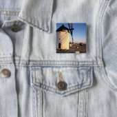 Consuegra, La Mancha, Spanje, windmolens Vierkante Button 5,1 Cm (In situ)