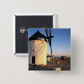 Consuegra, La Mancha, Spanje, windmolens Vierkante Button 5,1 Cm (Voorkant /achterkant)