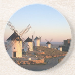 Consuegra, La Mancha, Spanje, windmolens Zandsteen Onderzetter