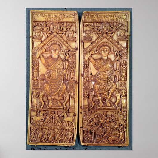 Consulaire diptych Anastasius carved Poster (Voorkant)