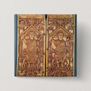 Consulaire diptych Anastasius carved Vierkante Button 5,1 Cm