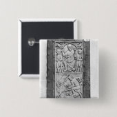 Consulaire diptych van Aetius, rechterpaneel Vierkante Button 5,1 Cm (Voorkant /achterkant)