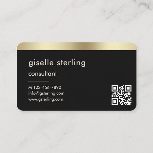 Consultant Black Gold QR Code Visitekaartje (Achterkant)