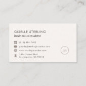 Consultant Blush Pink Beige Minimalistische Luxe Visitekaartje (Achterkant)