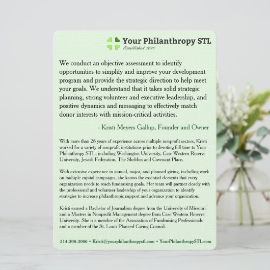 Consultant Brochure 4 Kaart (Staand voorkant)