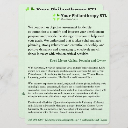 Consultant Brochure 4 Kaart (Voorkant / Achterkant)