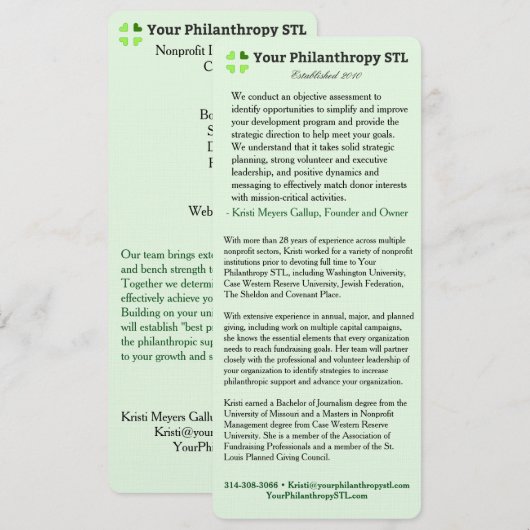 Consultant Brochure Skinny Kaart (Voorkant / Achterkant)