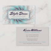 Consultant Business | Aqua Paarse Abstracte wervel Visitekaartje (Voorkant / Achterkant)