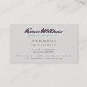 Consultant Business | Aqua Paarse Abstracte wervel Visitekaartje (Achterkant)