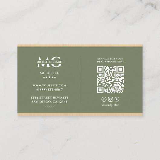 Consultant Consulting Sage Elegant Visitekaartje (Achterkant)