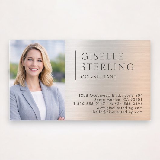 Consultant Foto Geborsteld Metaal Visitekaartje