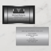 Consultant: glanzend faux metaal, zilverarend logo visitekaartje (Voorkant / Achterkant)