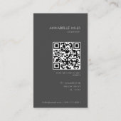 Consultant Grijs Verticaal Minimalistisch Eenvoudi Visitekaartje (Achterkant)